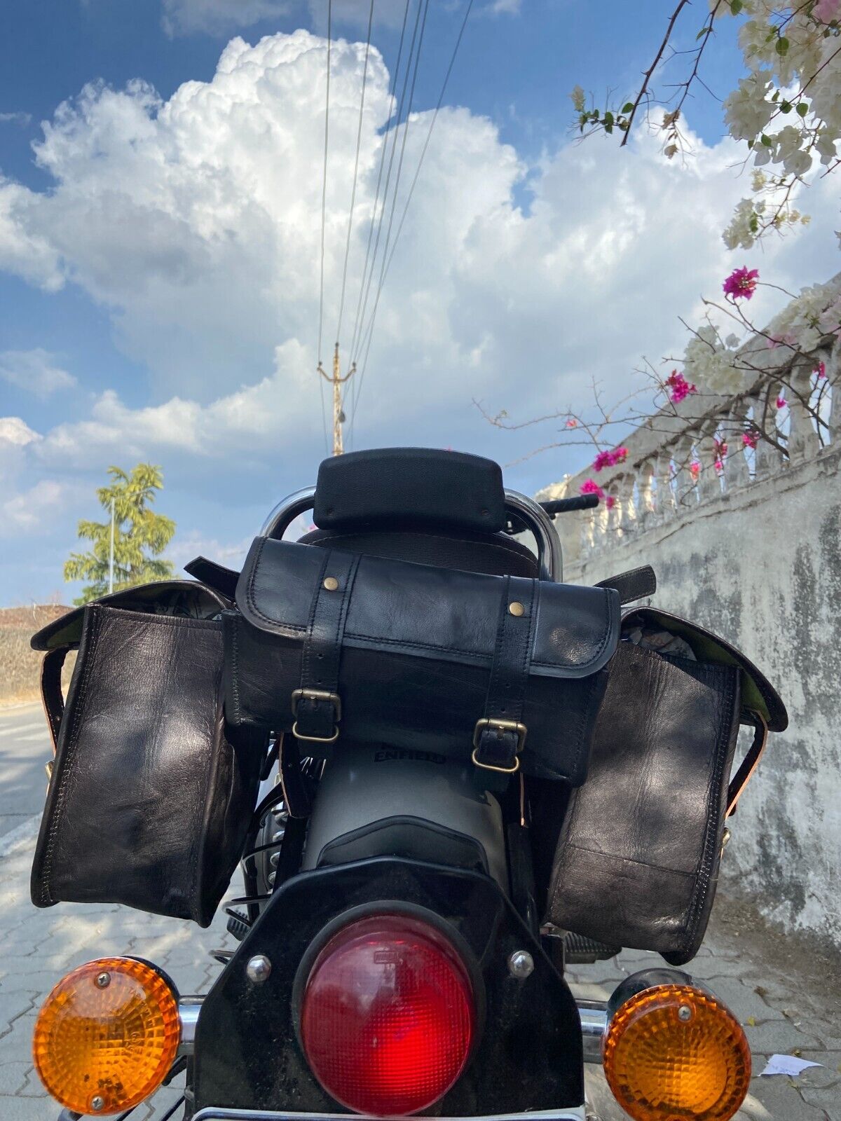 leather side bag for motorcycle saddlebag