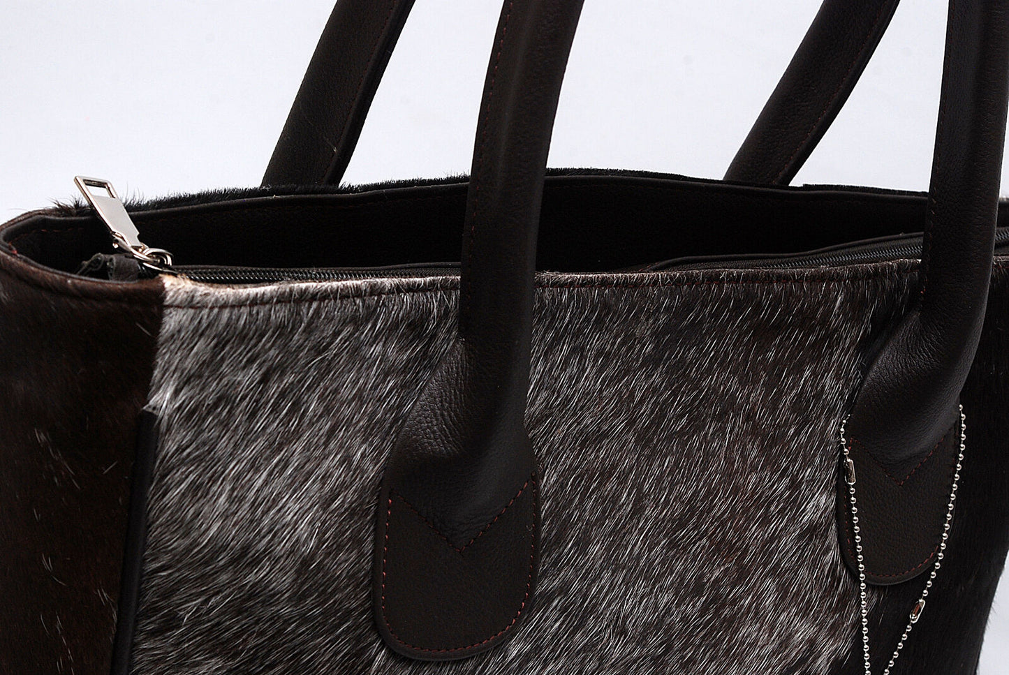 Exotic Natural Cowhide Tote Purse