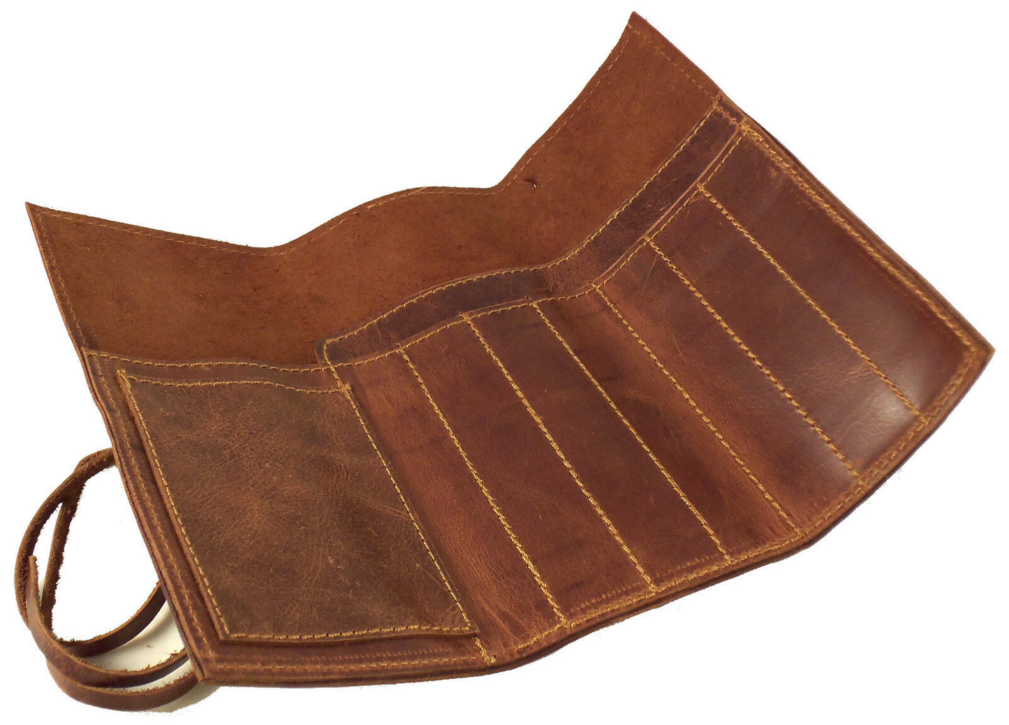 Vintage Leather Pencil Roll Pen Pouch