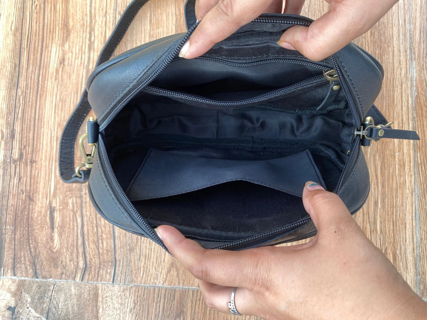 Tooled Carved Leather Sling Bag