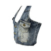 Women’s Denim Corset Halter Top Retro Distressed