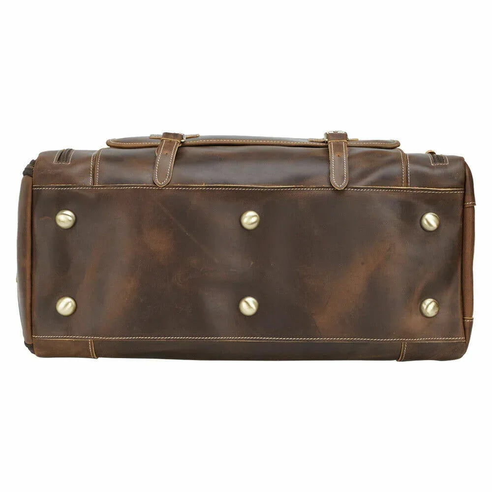 Leather Outdoor Luggage Duffle Gym Bag