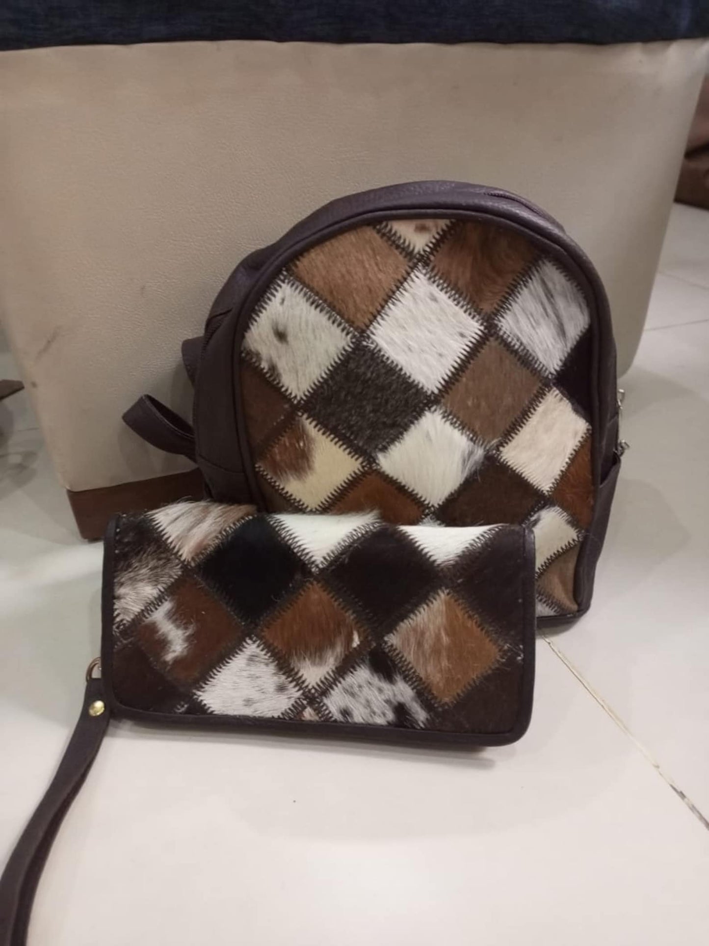 Mini Patchwork Cowhide Backpack