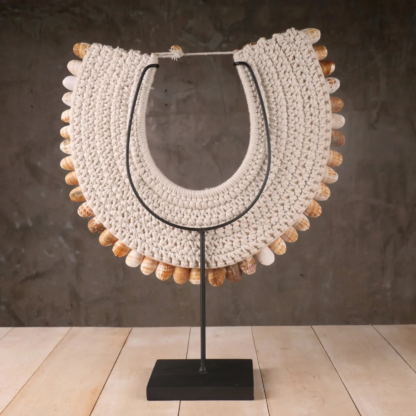 Papua Pink Sea Shell Necklace Tribal Decor Stand