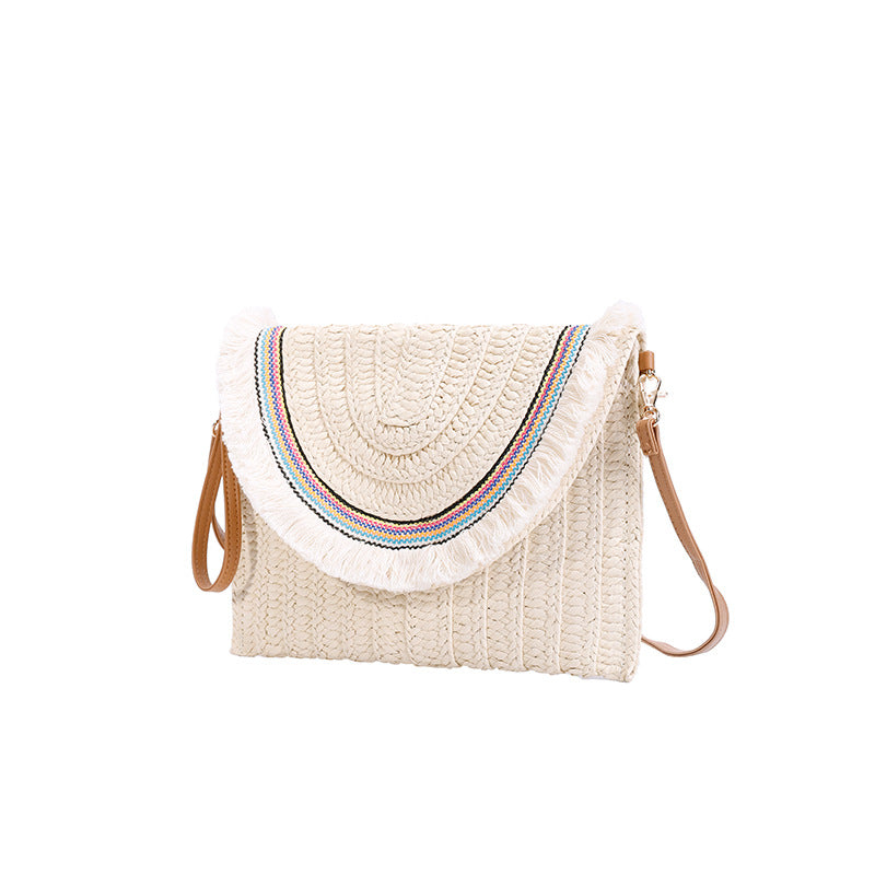 straw summer envelope purse beach