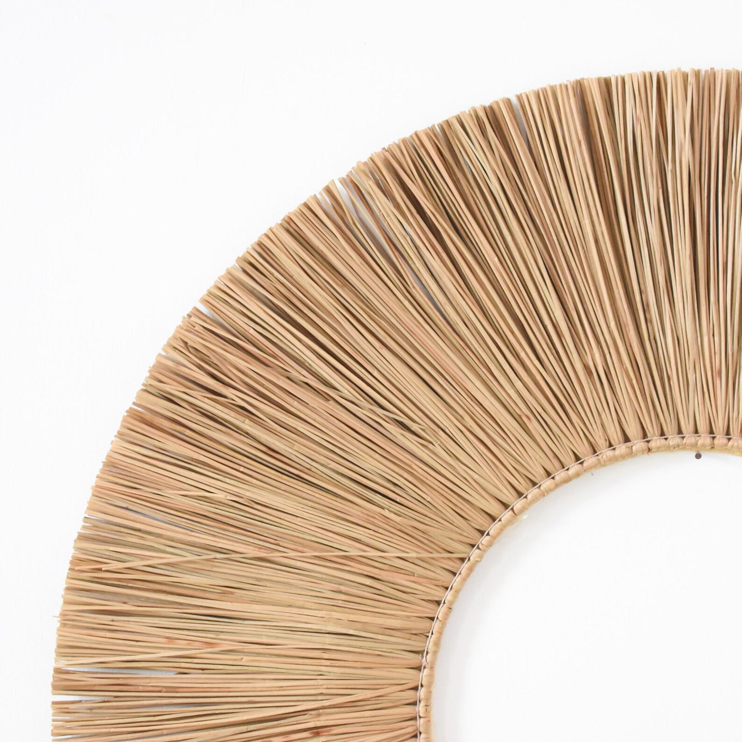 Accent Raffia Seagrass Round Mirror Frame