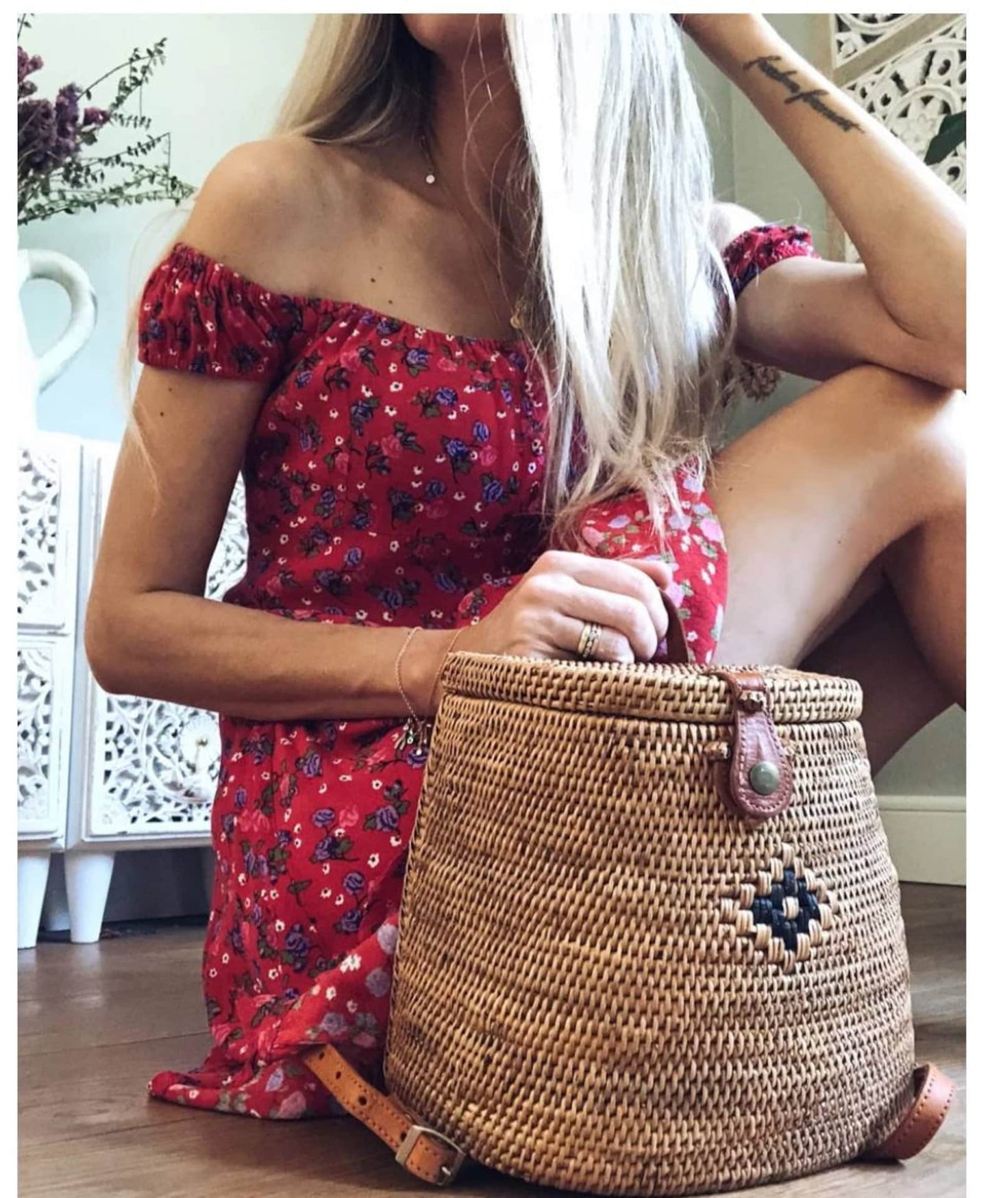 rattan backpack handmade