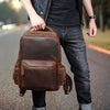 mens leather backpack travel