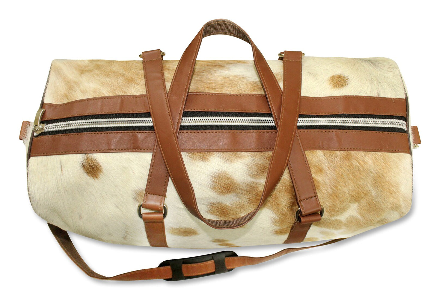 Cow skin duffle bag: rugged elegance for your travels, durable and stylish