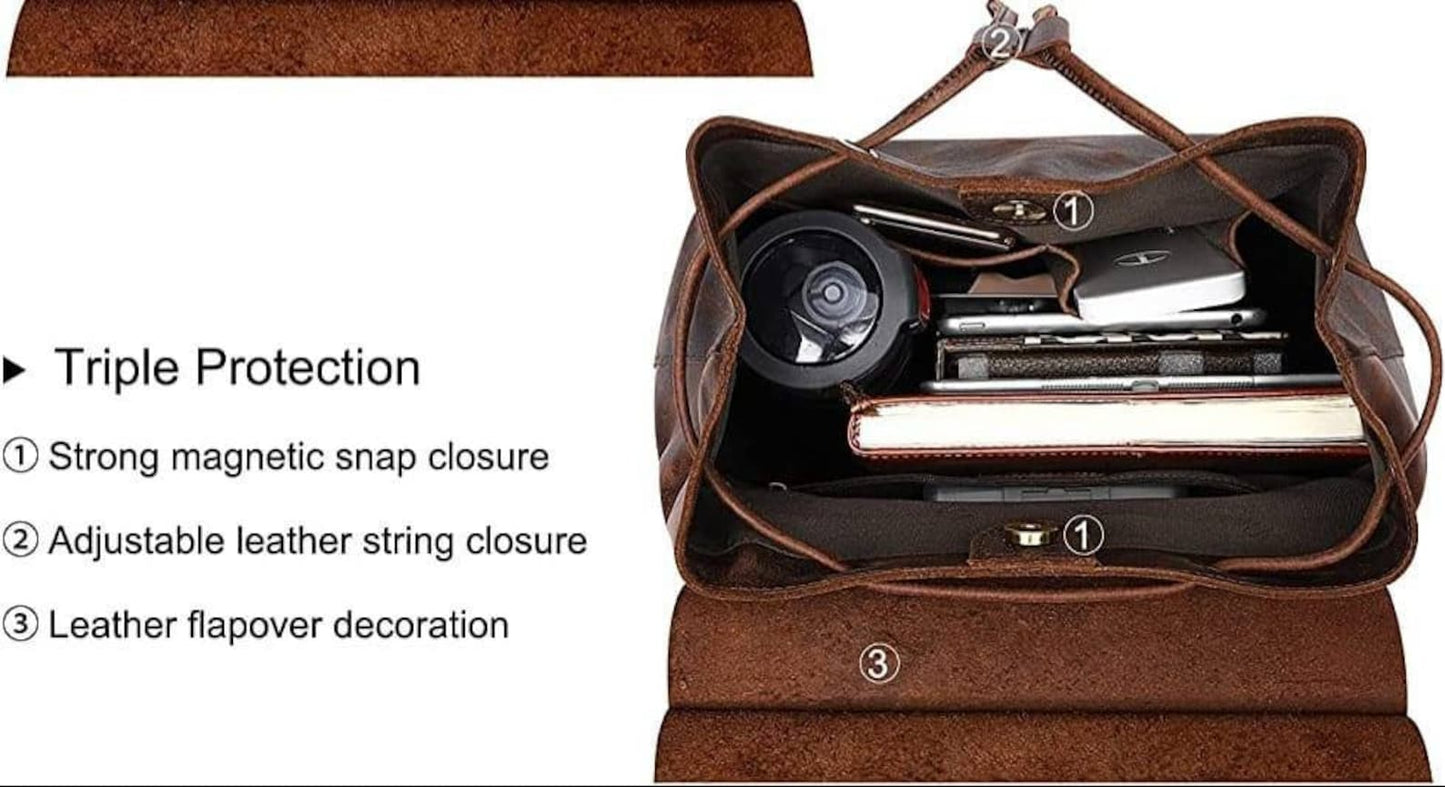 Handmade Leather Backpack Women