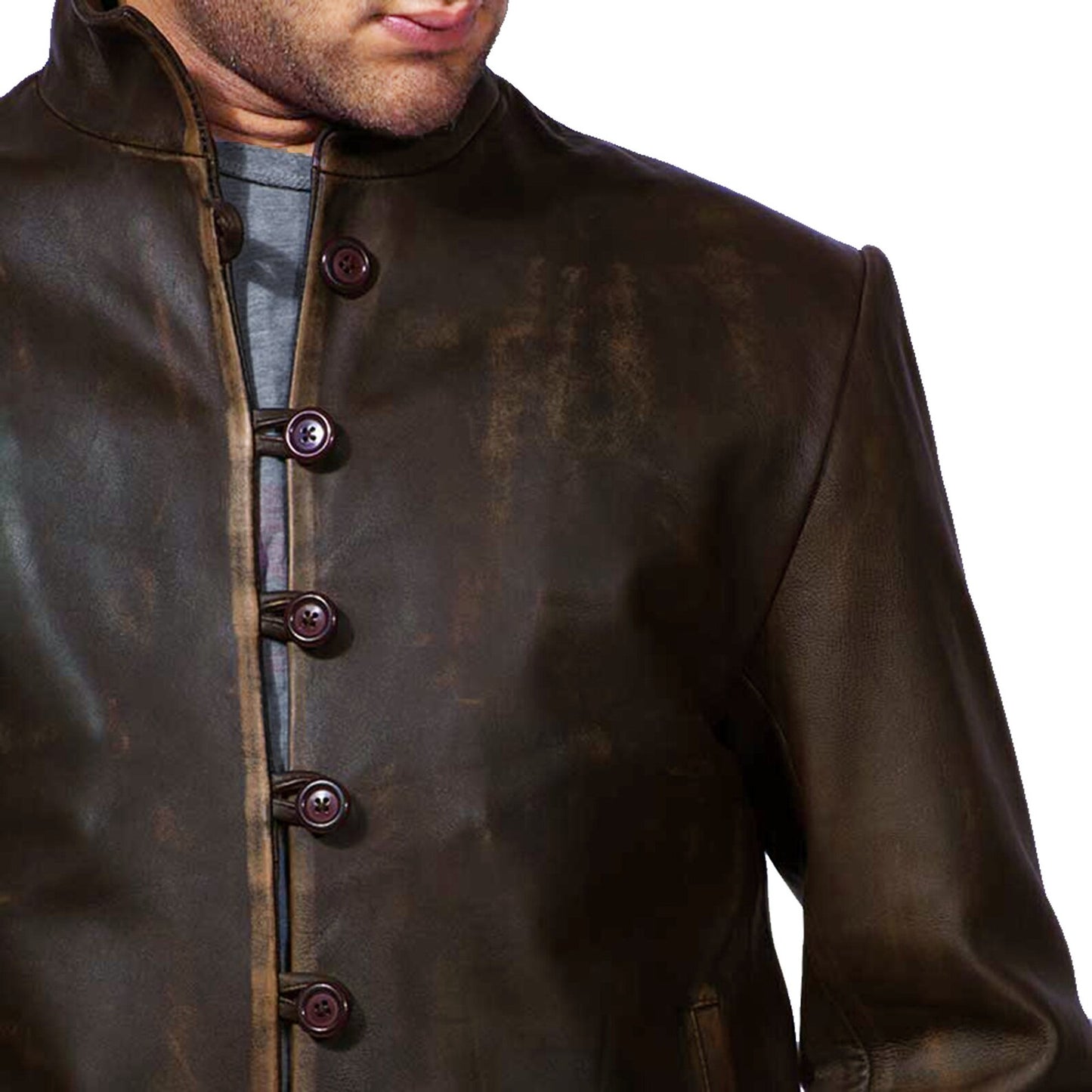 Handmade Vintage Distressed Brown Leather Jacket For Men
