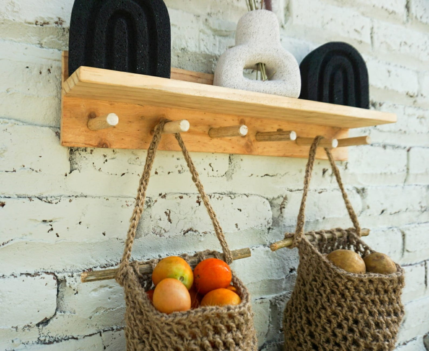 jute kitchen hanging fruit vegetable basket