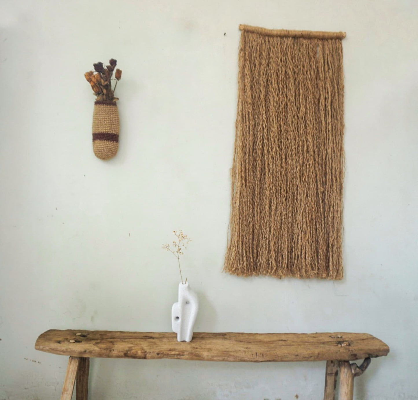 Wabi Sabi Jute Wall HangingHandmade Mediterranean Wall Decor