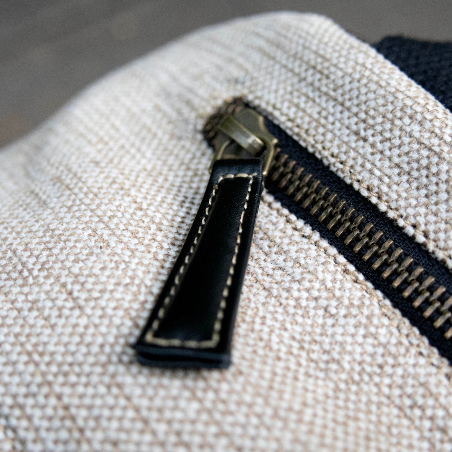 Real Leather And Jute Backpack