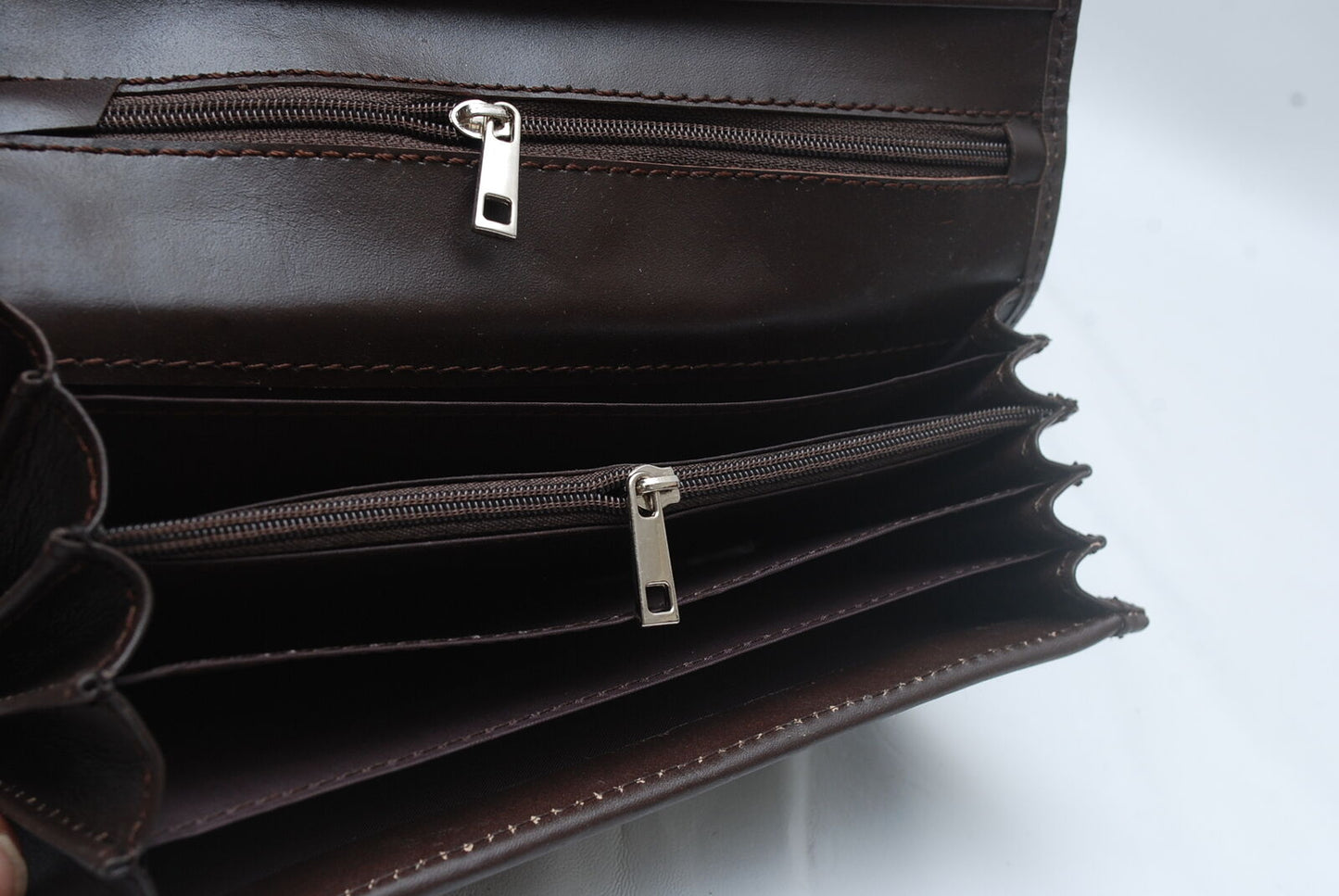 Tricolor Cowhide Mini Clutch Purse