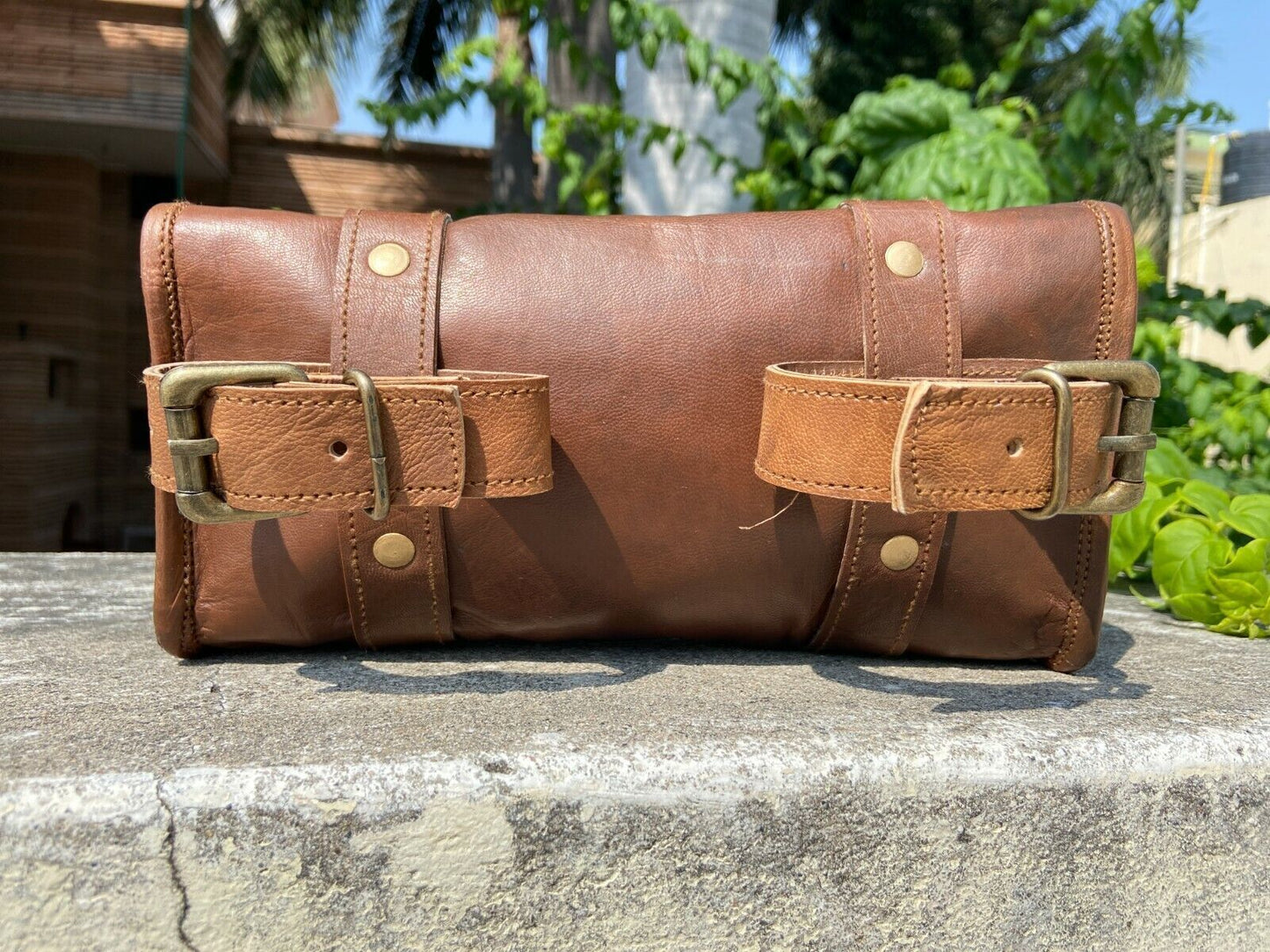 Real Leather Motorcycle Front Storage Bag