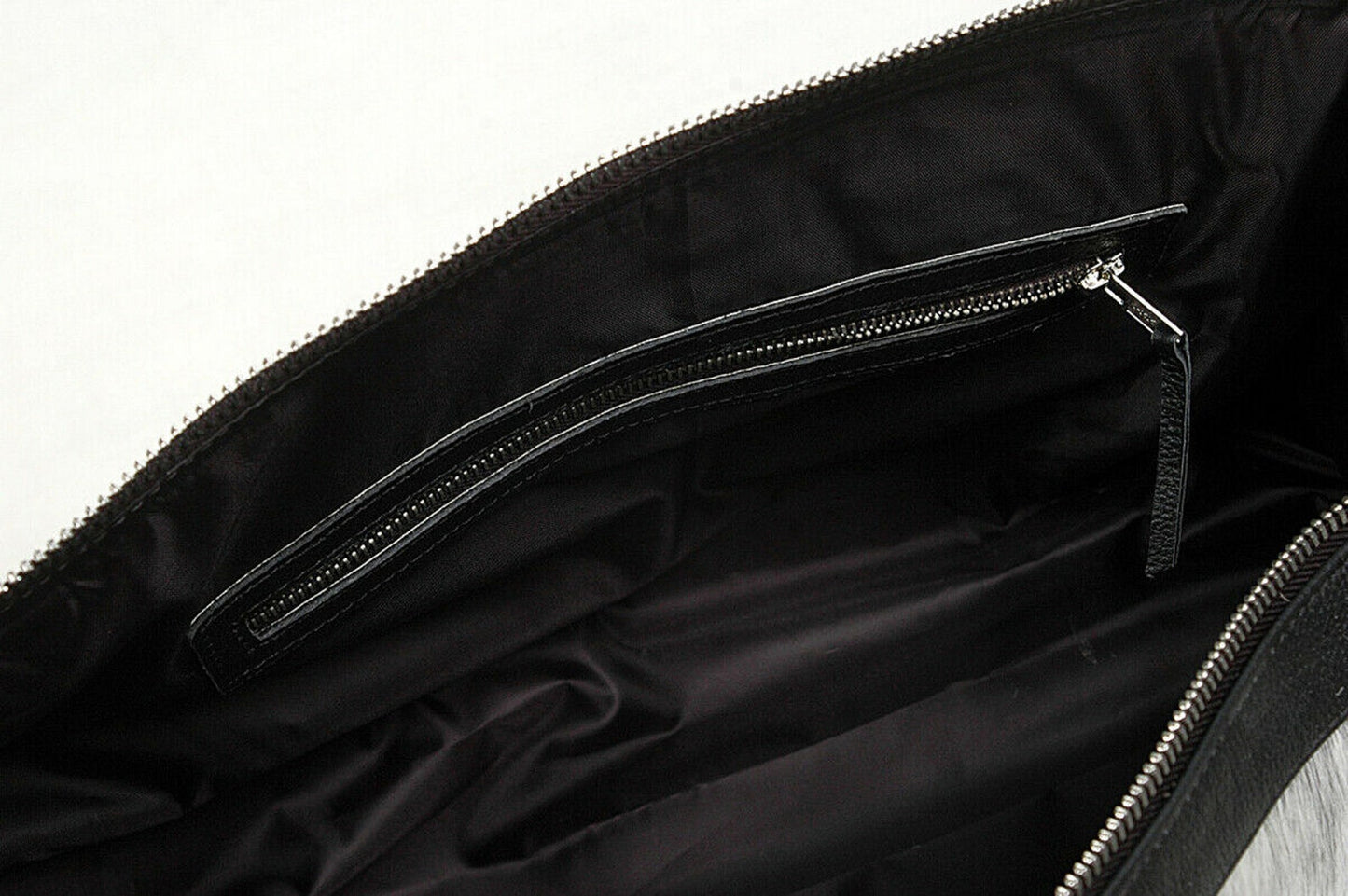 Exotic Black White Cowhide Luggage Bag