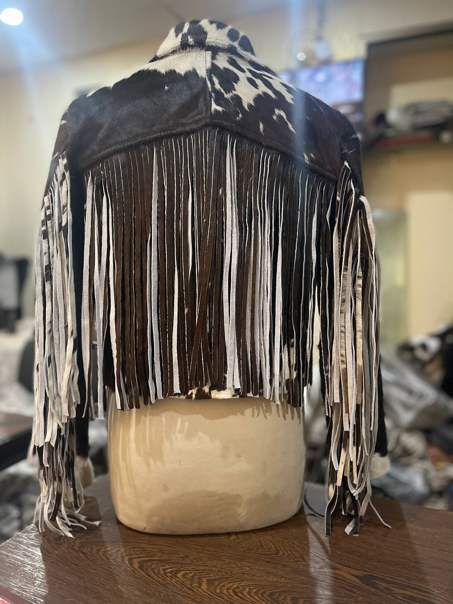 Real Natural Tricolor Cow Skin Jacket