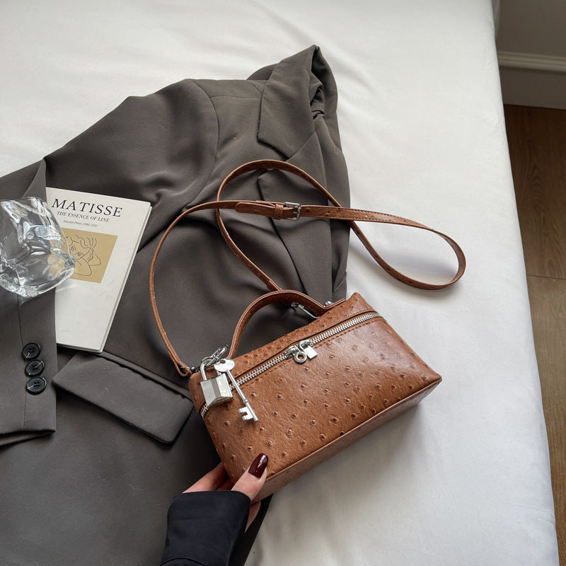 Genuine Leather Shoulder Crossbody Box Purse