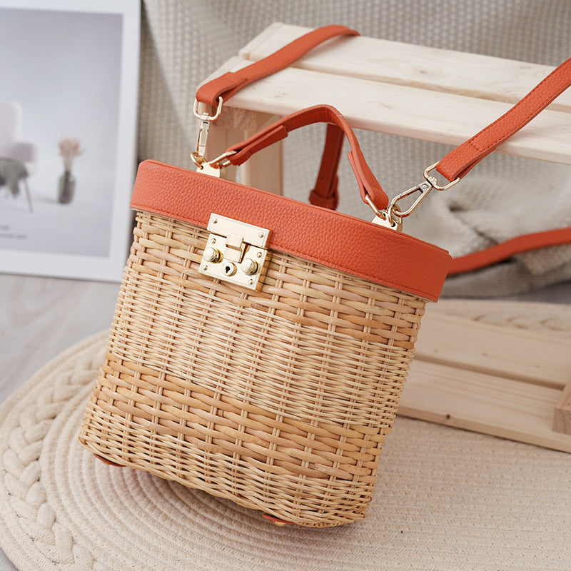 Straw Crossbody Purse Woven Summer Beach Bag for Women