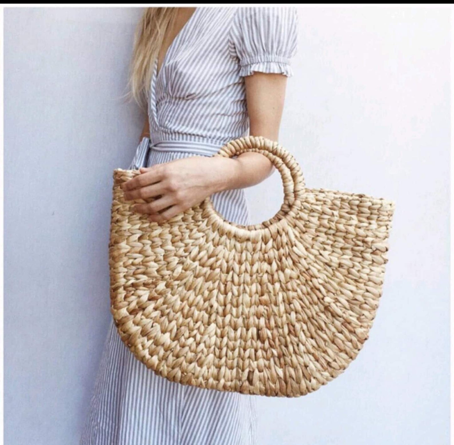 Large Straw Shoulder Bag