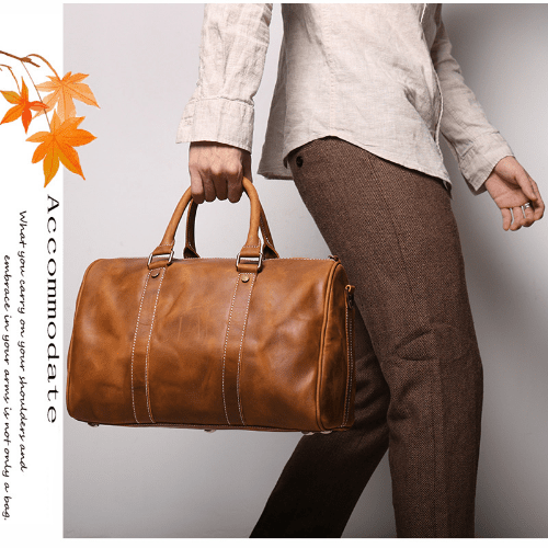 Vintage Men’s Leather Duffel Bag Business & Travel Bag