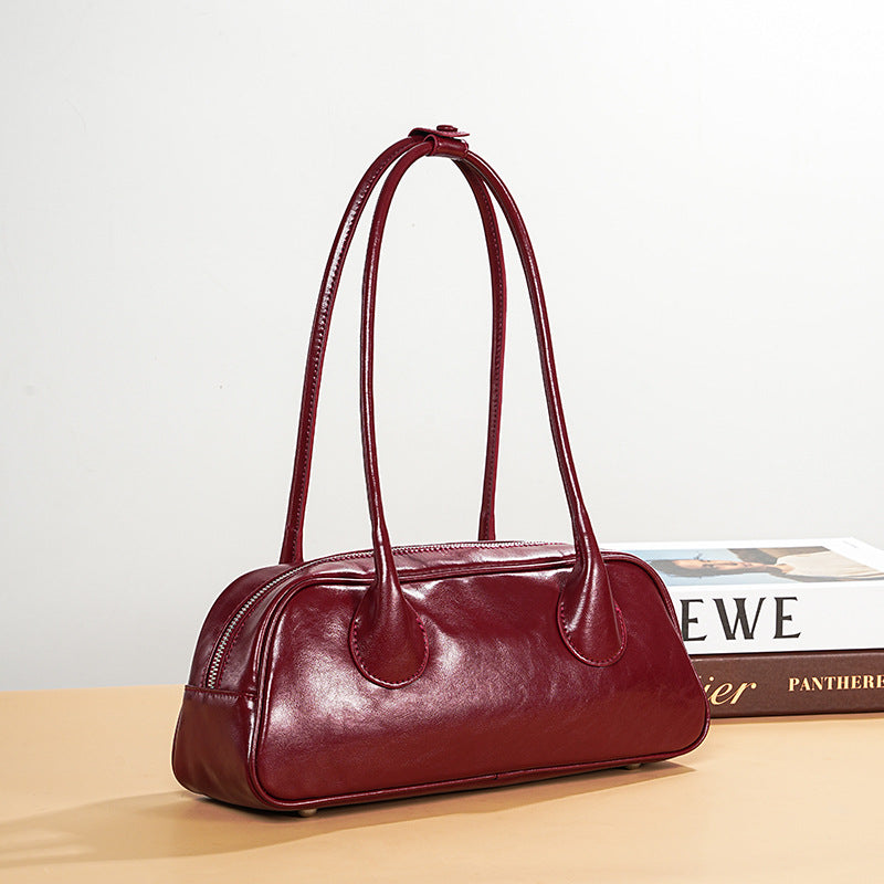 leather underarm shoulder baguette bag