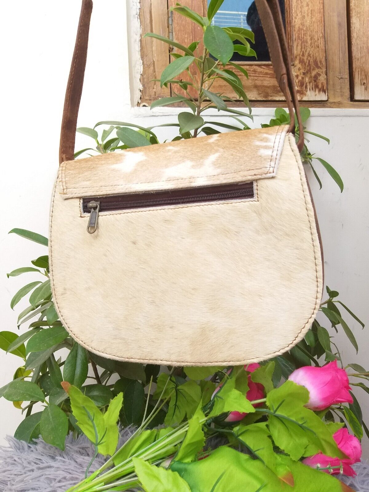 Real cowhide Crossbody Sling Bag
