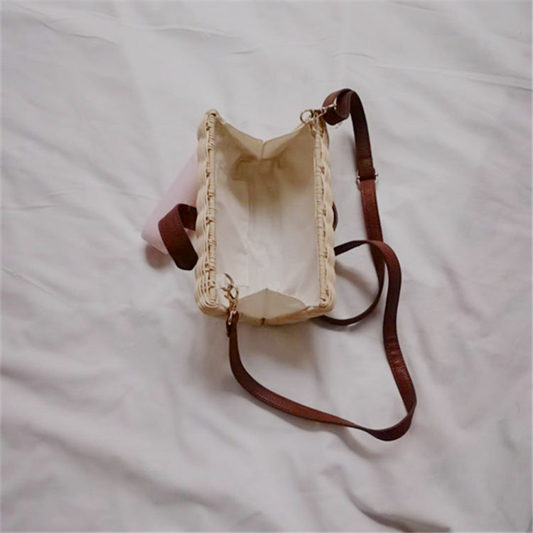 Rattan Small Crossbody Shoulder Bag