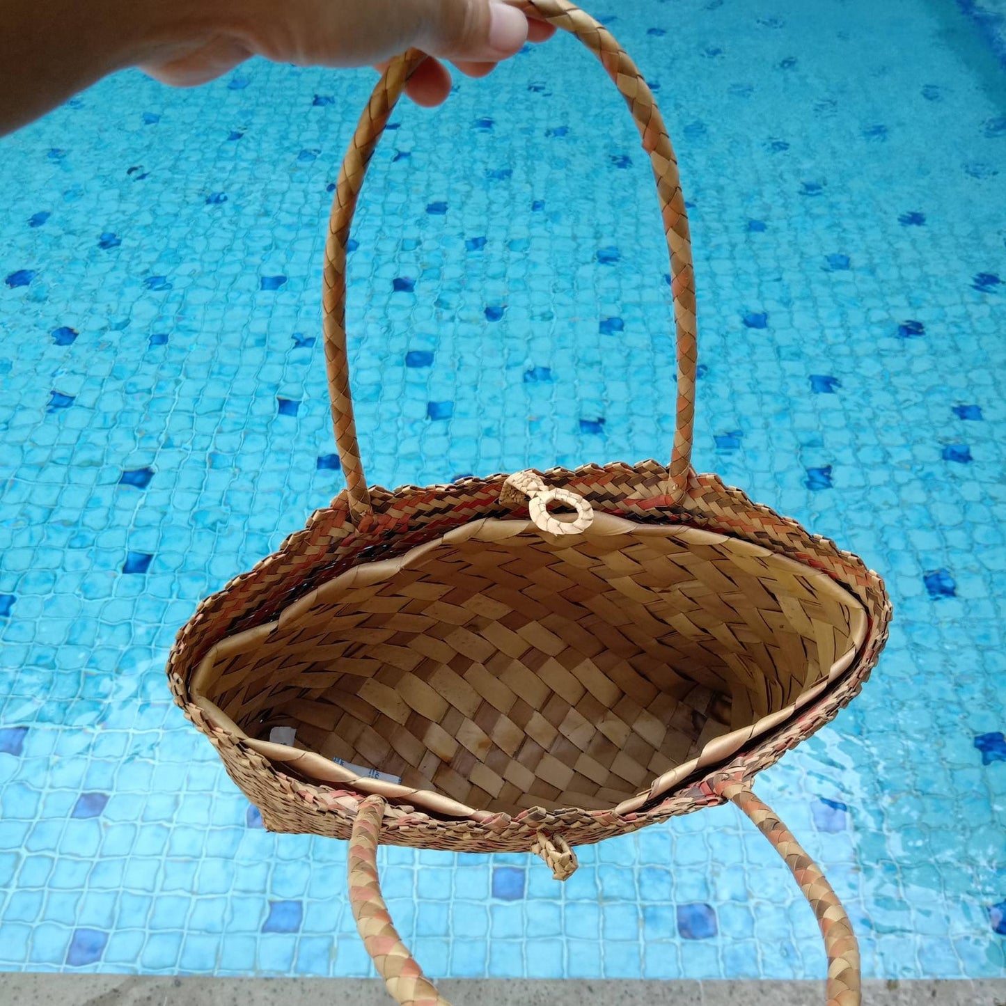 Handmade palm leaf shopping Tote bag