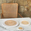 White Round Boho Rattan Placement