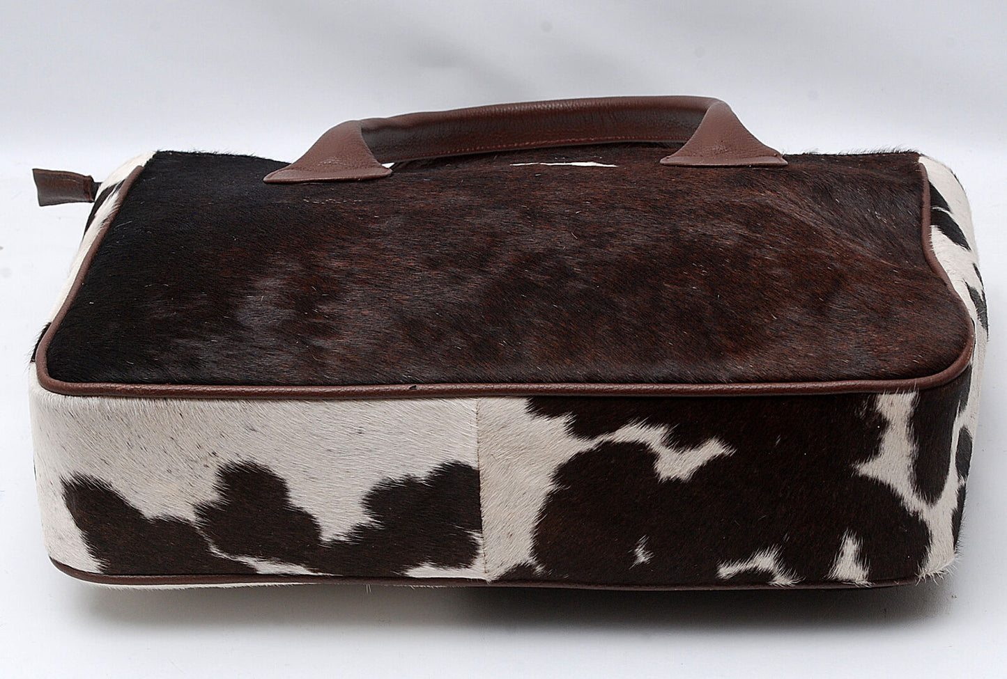 Exotic Dark Brown Black Cowhide Tote Bag