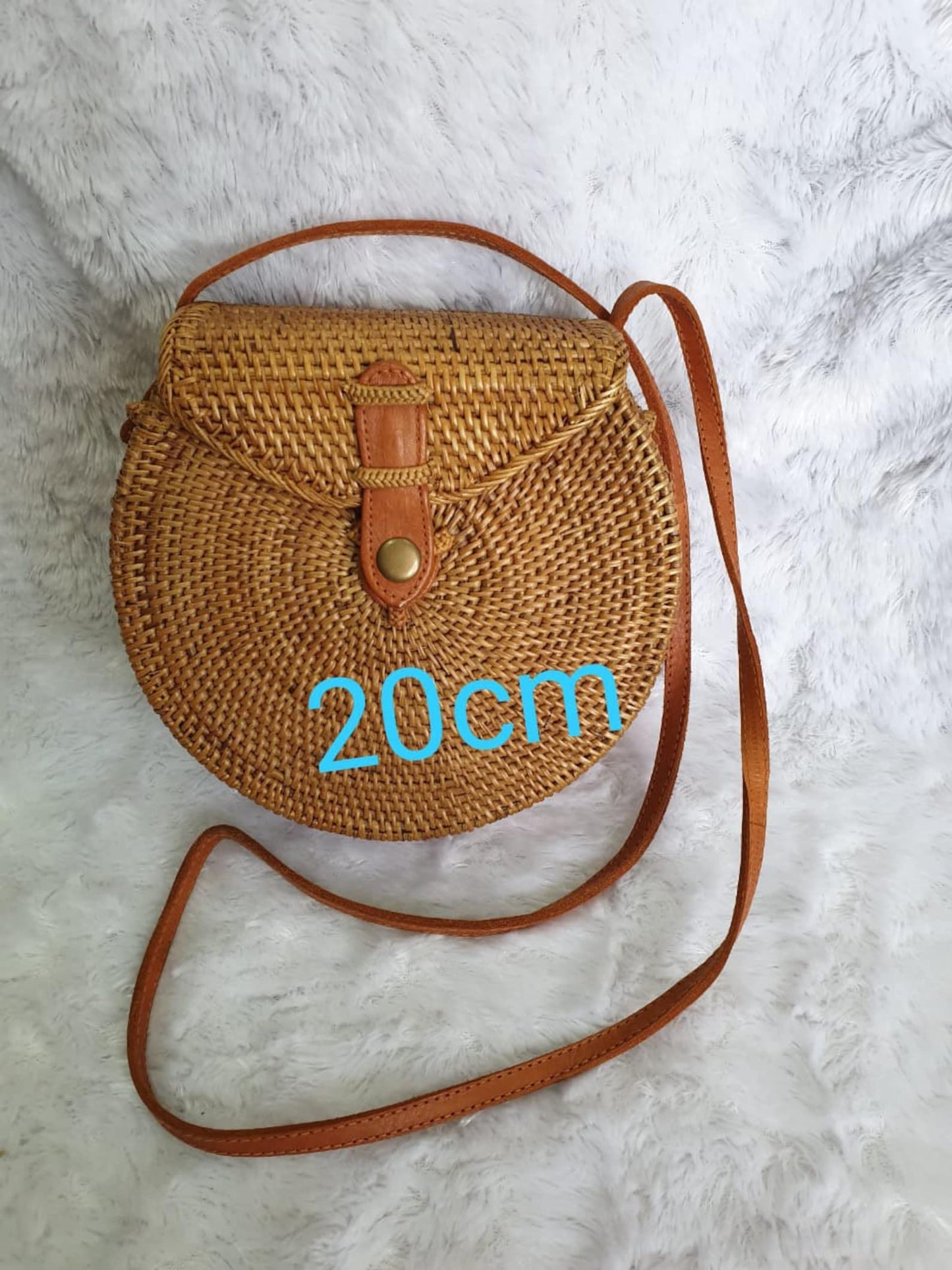 Real Rattan Crossbody Handbag