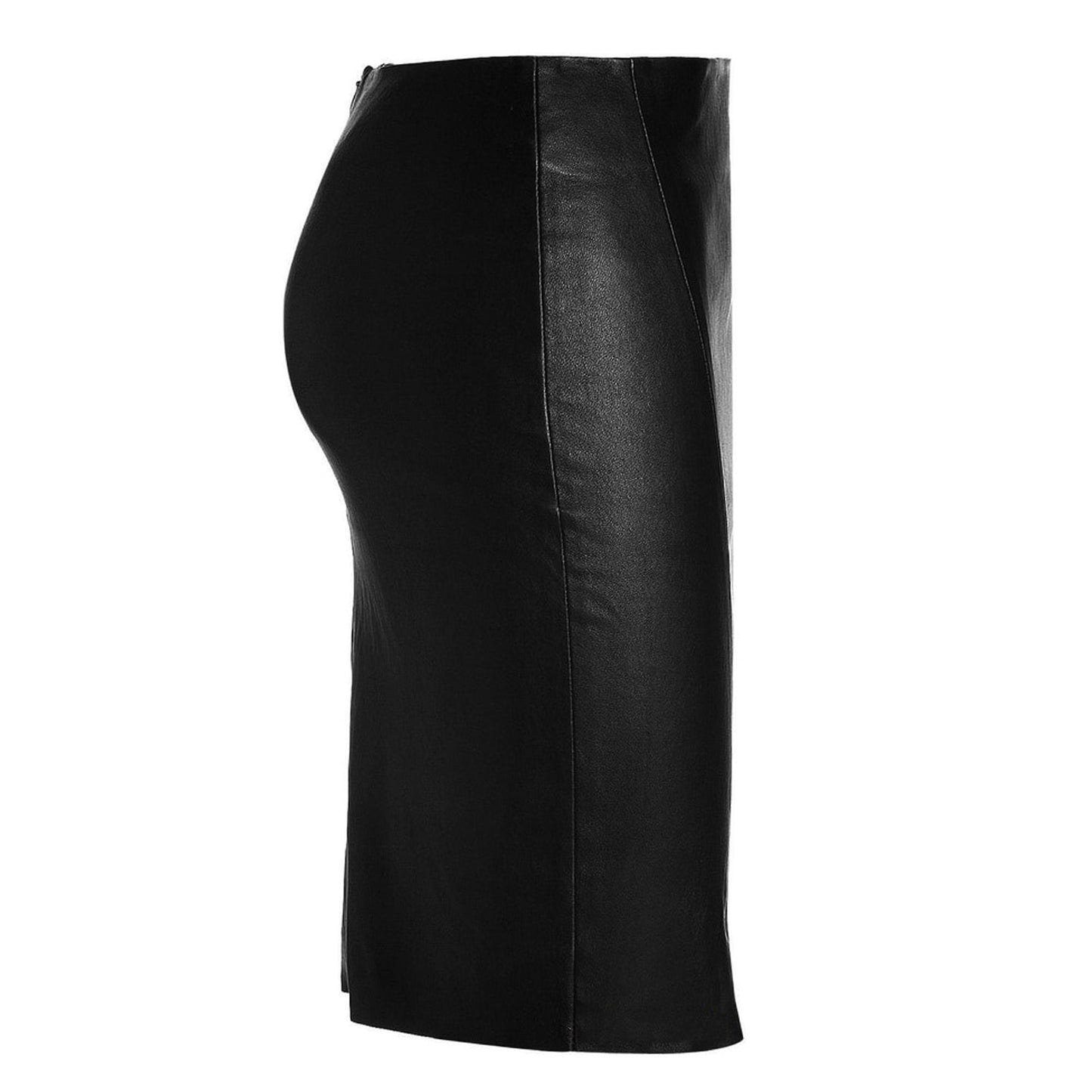 Original Sheep Leather Women Knee Length Skirt