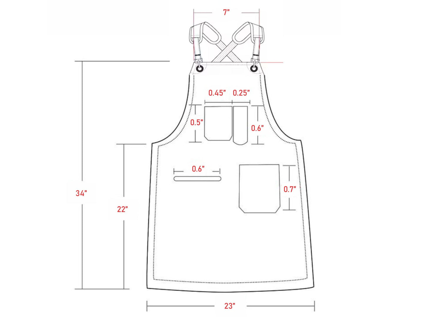 Brown Leather Apron With Front Pockets