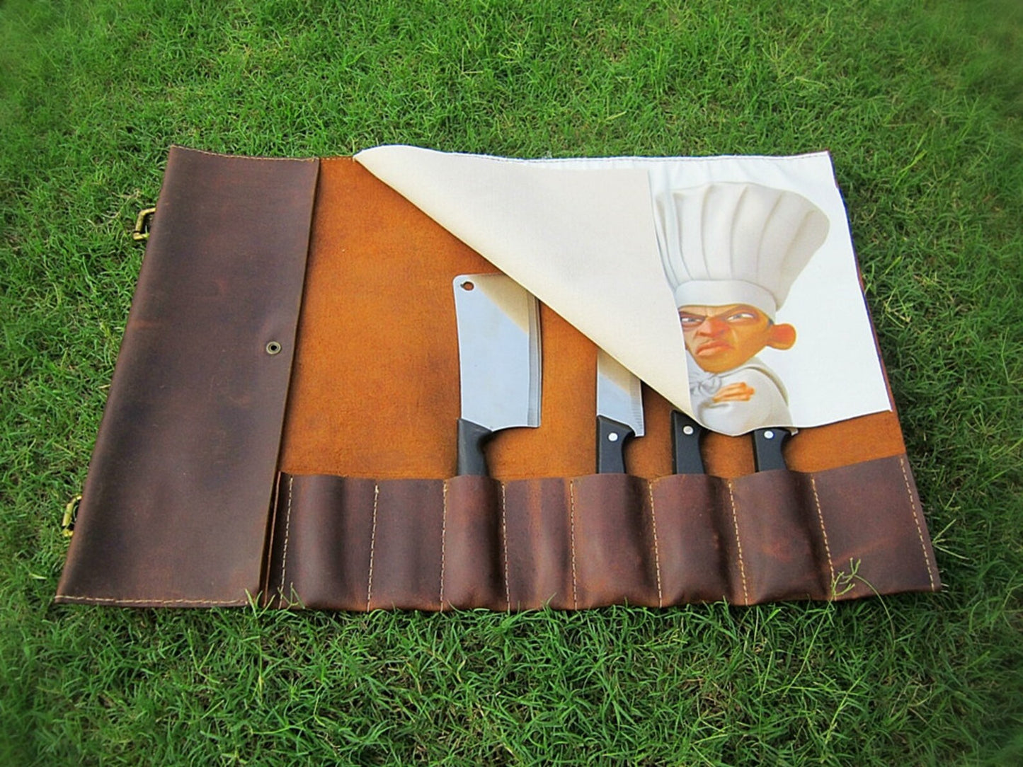 knife leather roll storage bag