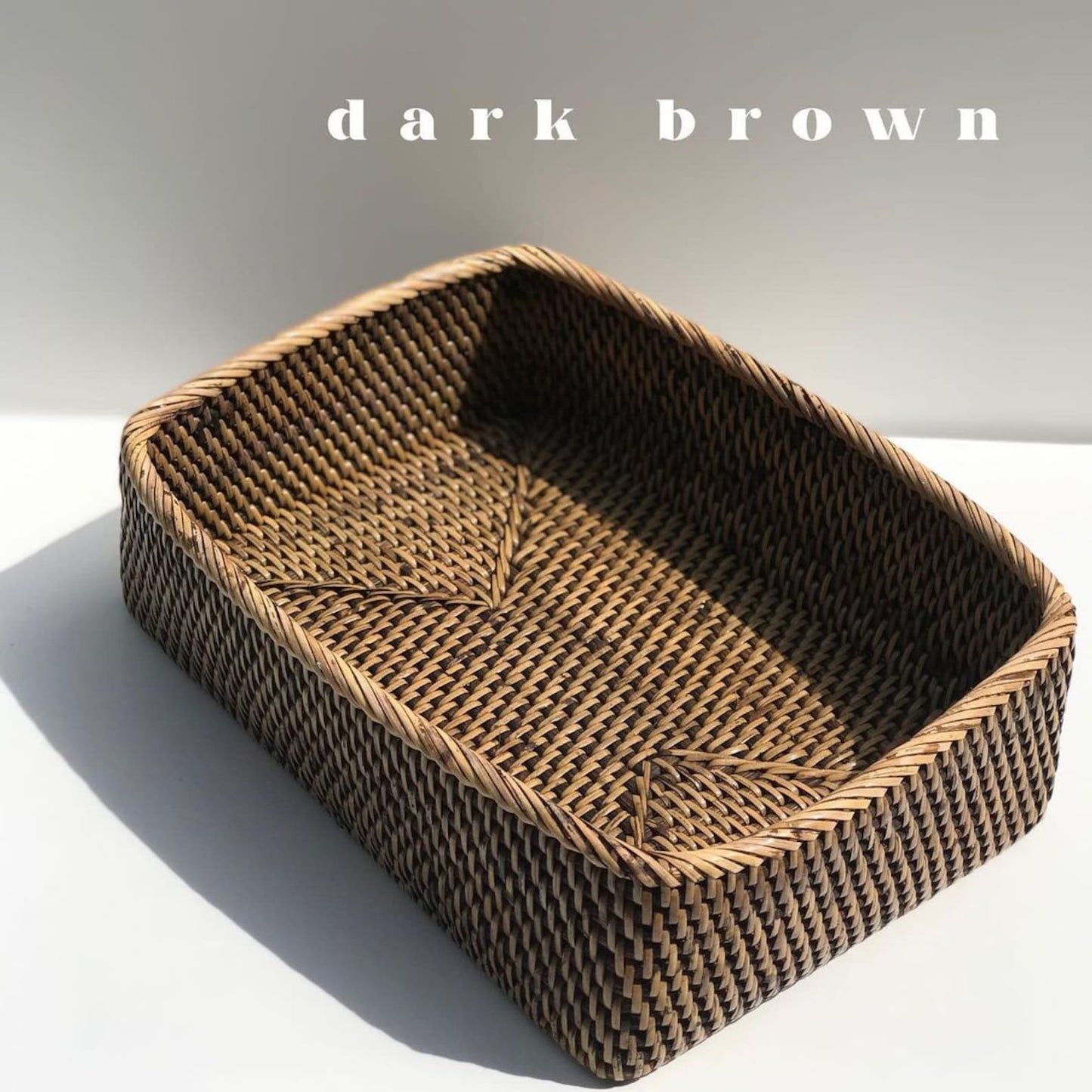 Handwoven wicker rattan storage basket