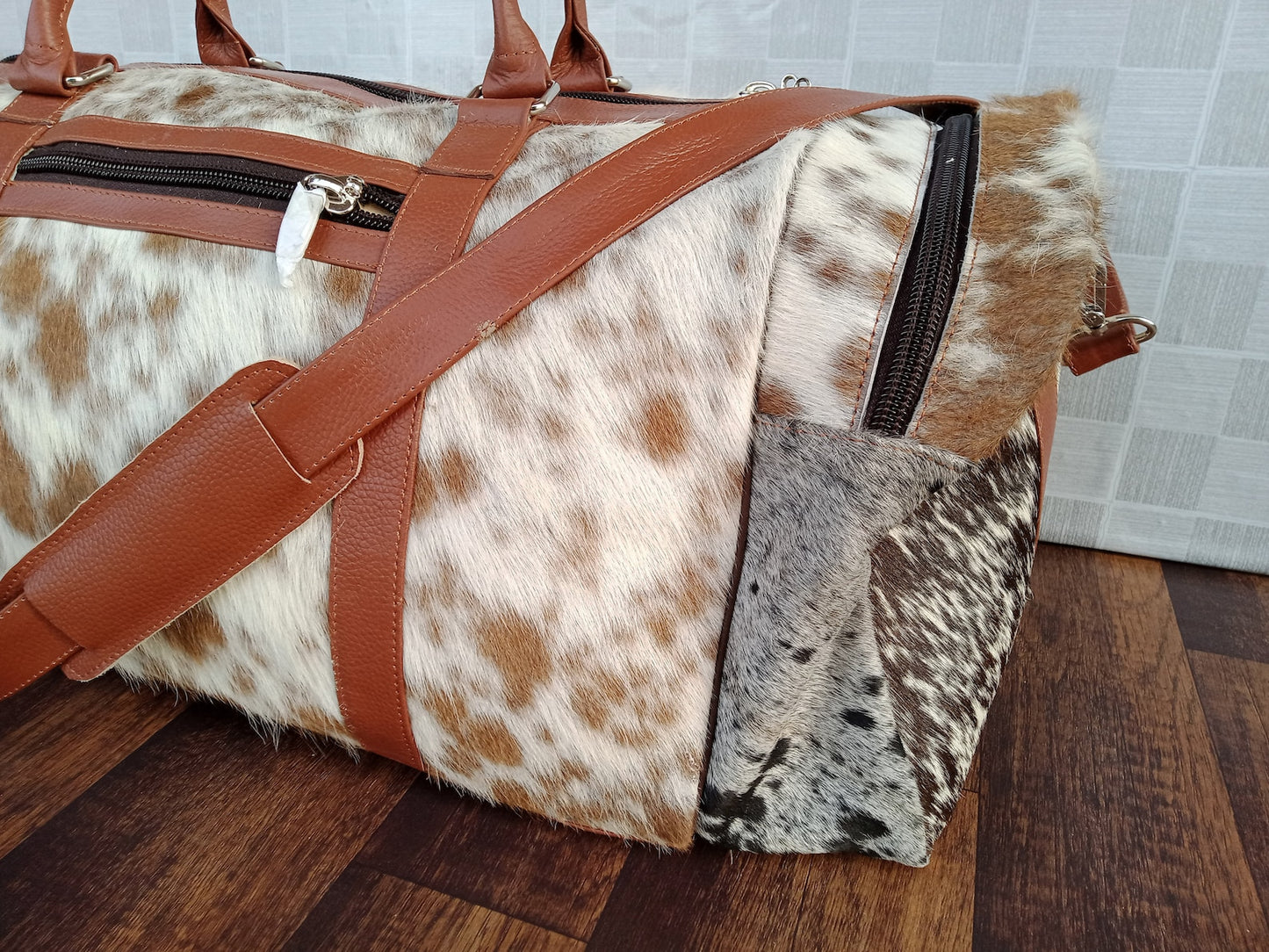 Exotic Speckled Cowhide Holdall Bag