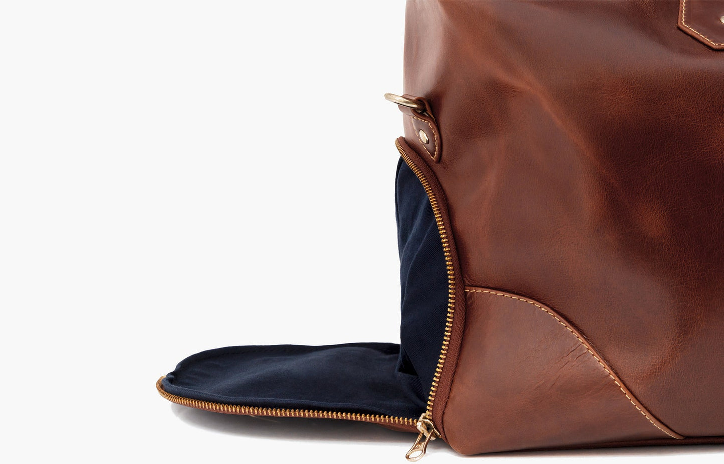 Handcrafted Leather Travel Duffel Bag with Shoe Compartment