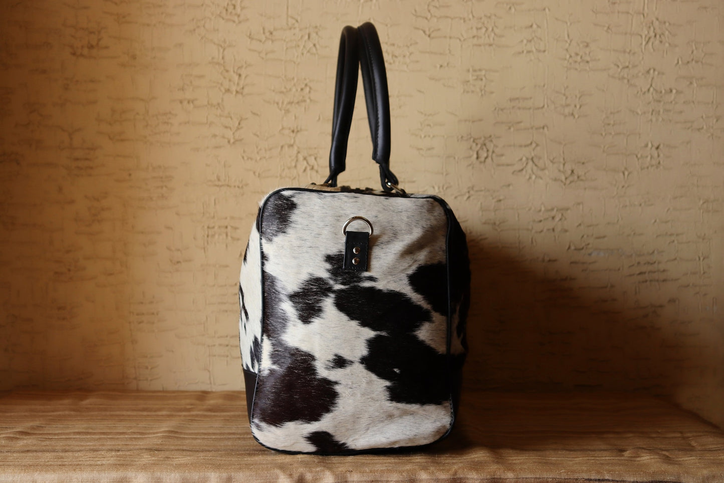 Cowhide Overnight Travel Duffel Bag