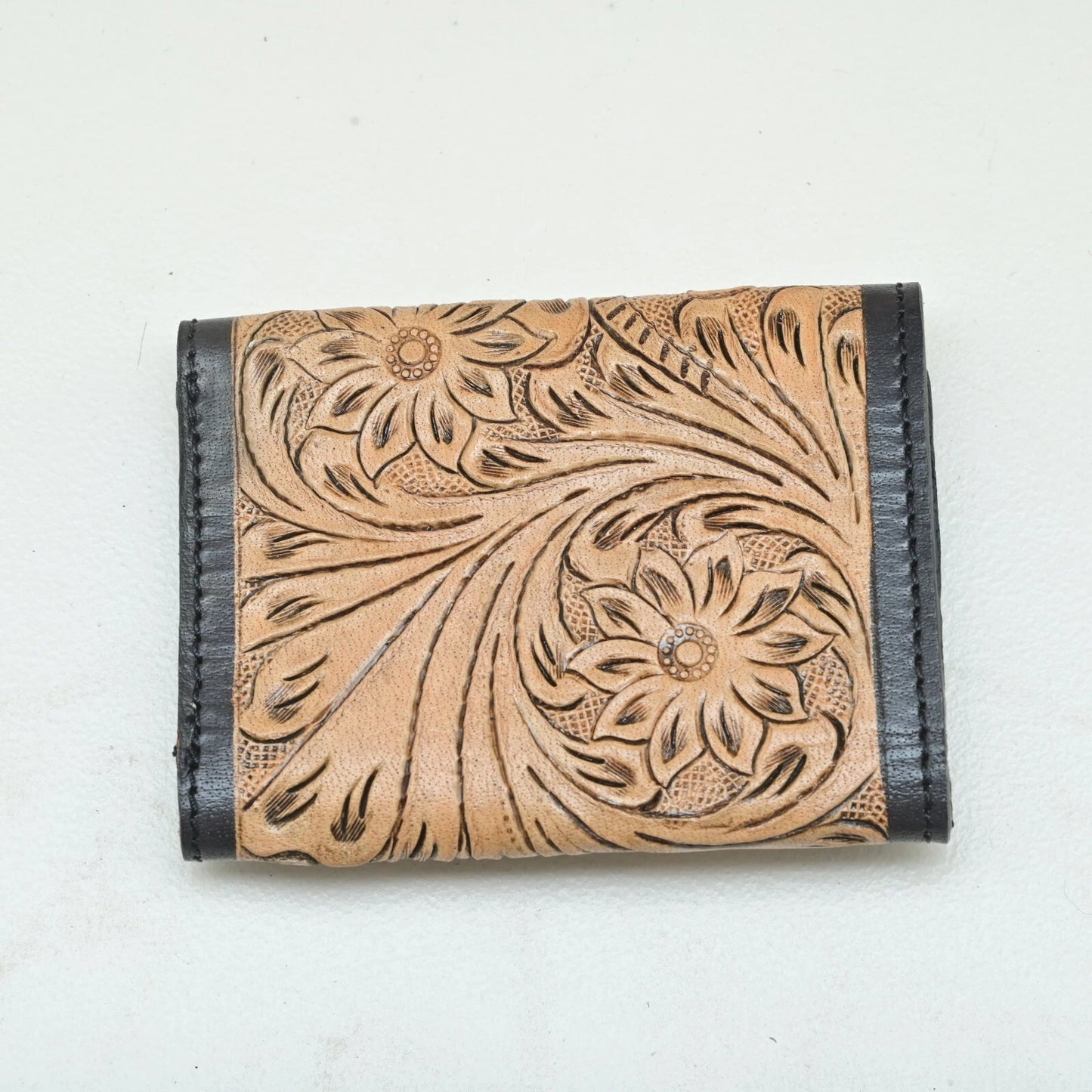 Western Cowboy Carved Tooled Leather Wallet for Men