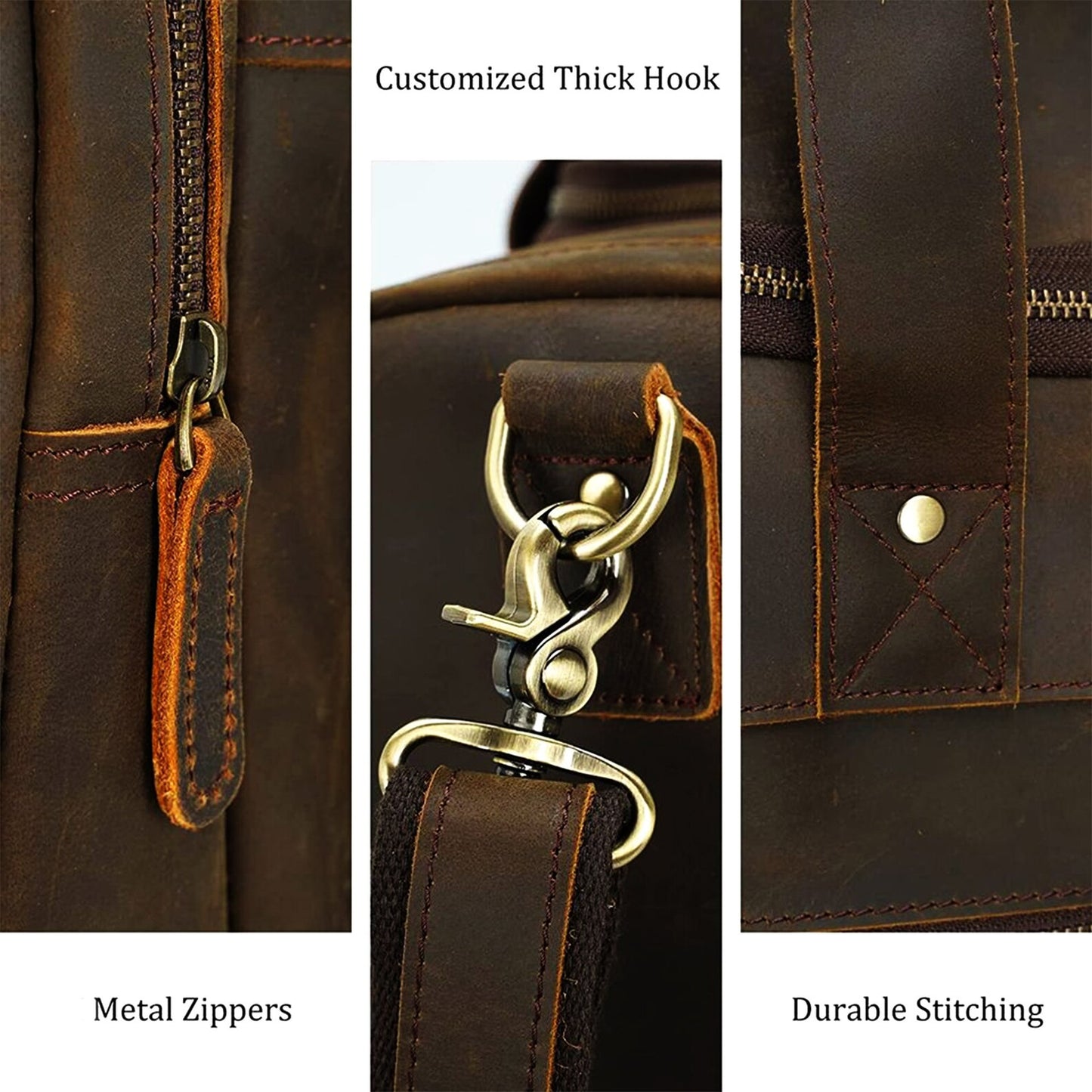 Genuine Leather Travel Duffel Bag