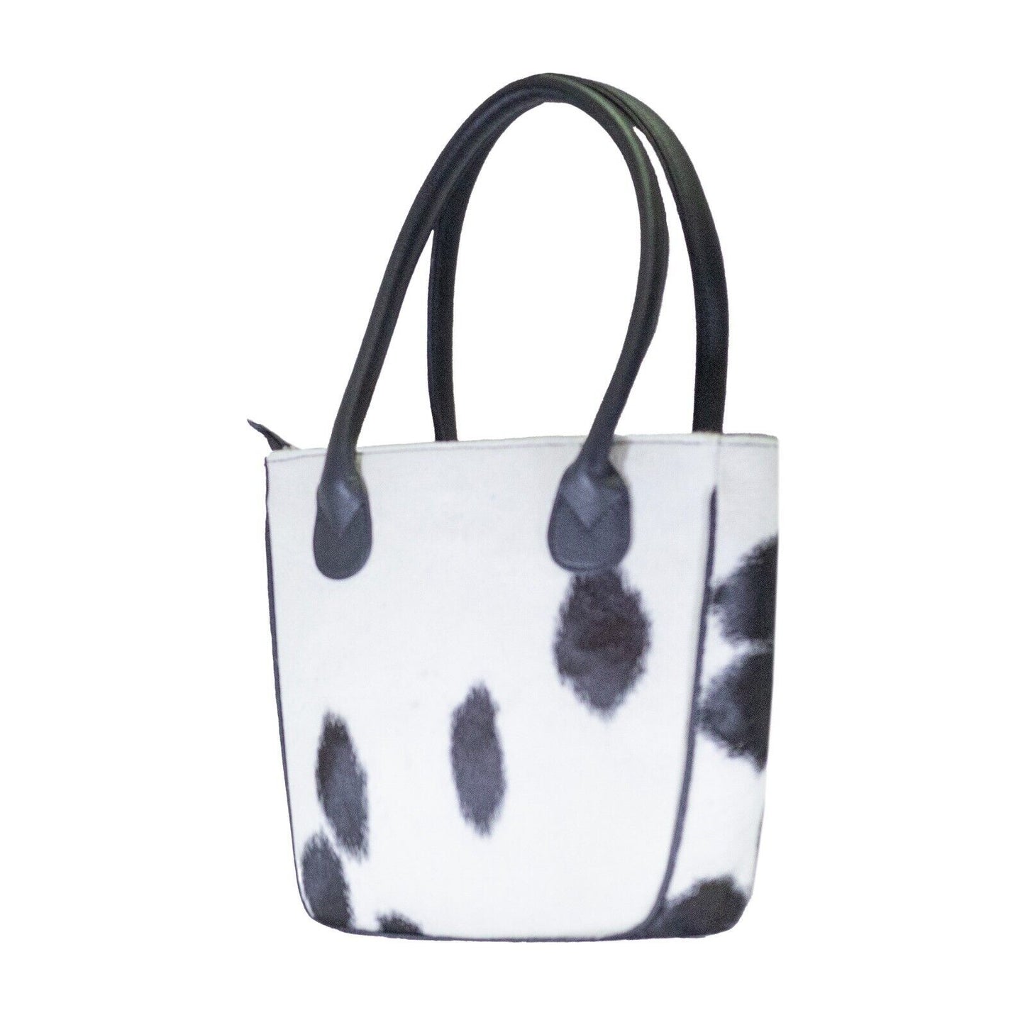 Black White Natural Cowhide Tote Bag