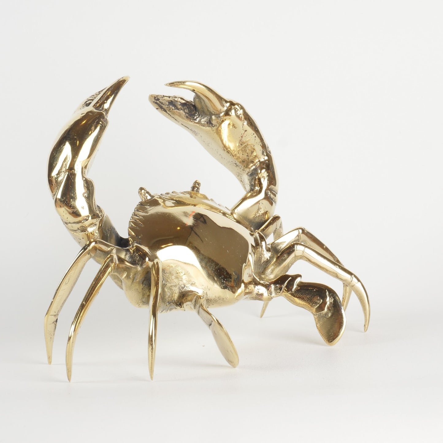 Handmade Crab Brass Figure Statue Decor