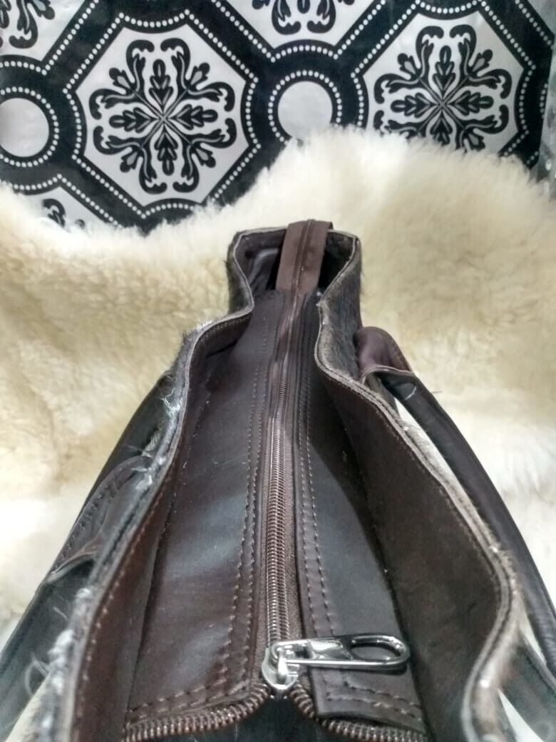 Black White Hair On Hide Purse