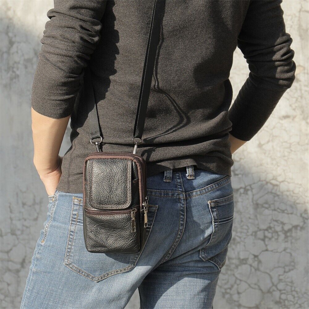 Men Shoulder Genuine Leather Bag Small Cross body