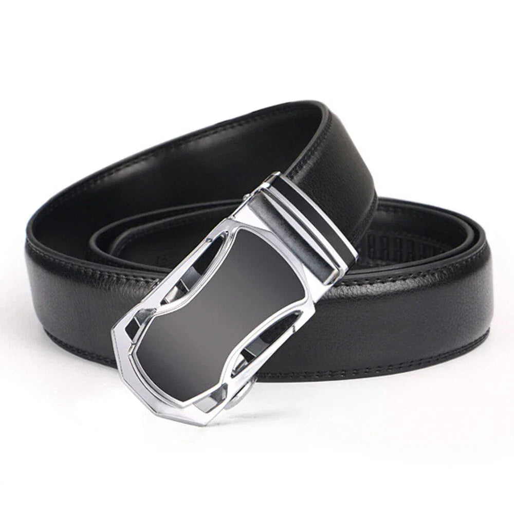 Extra Long Men’s Leather Belt with Automatic Buckle