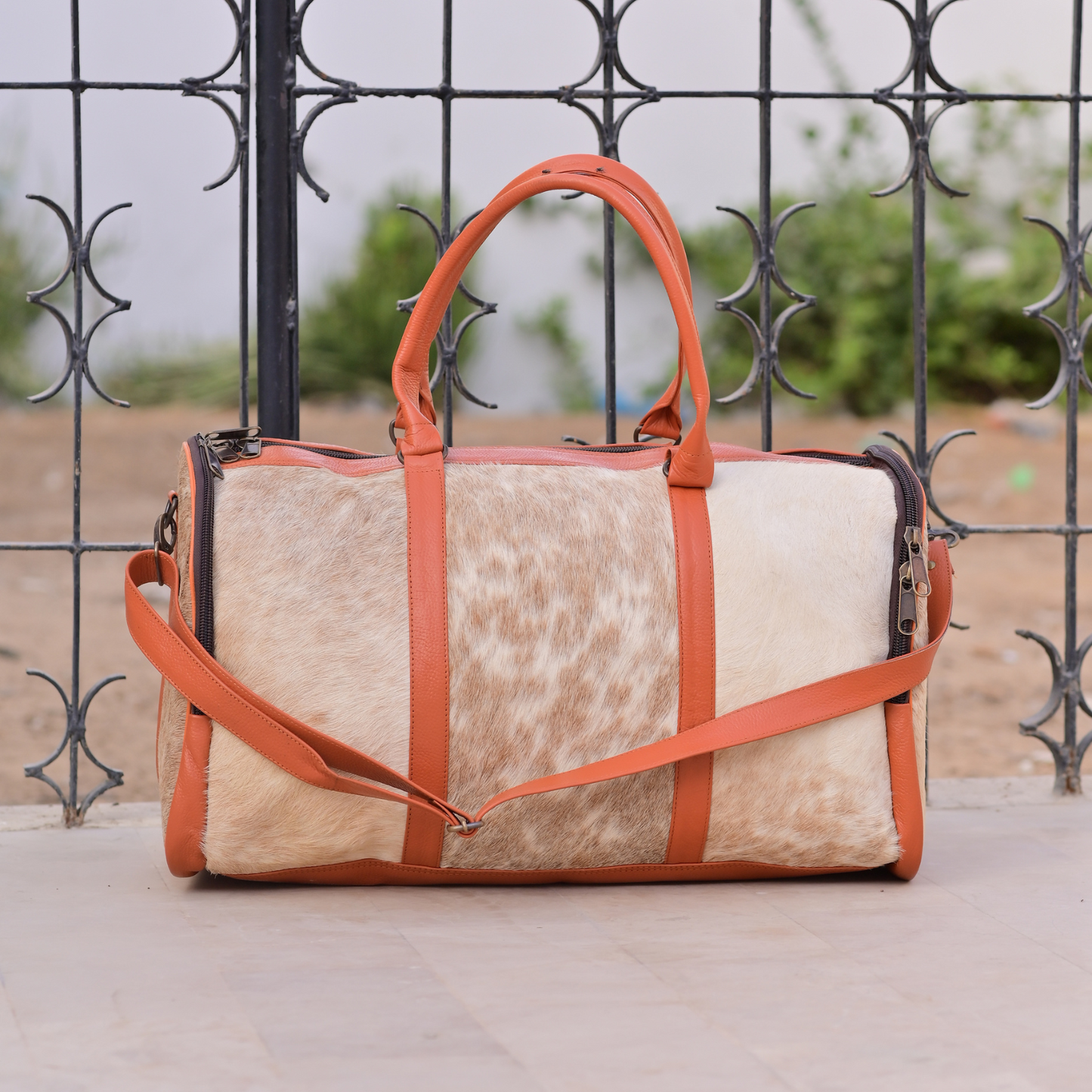Western Cowhide Duffle Overnight Bag