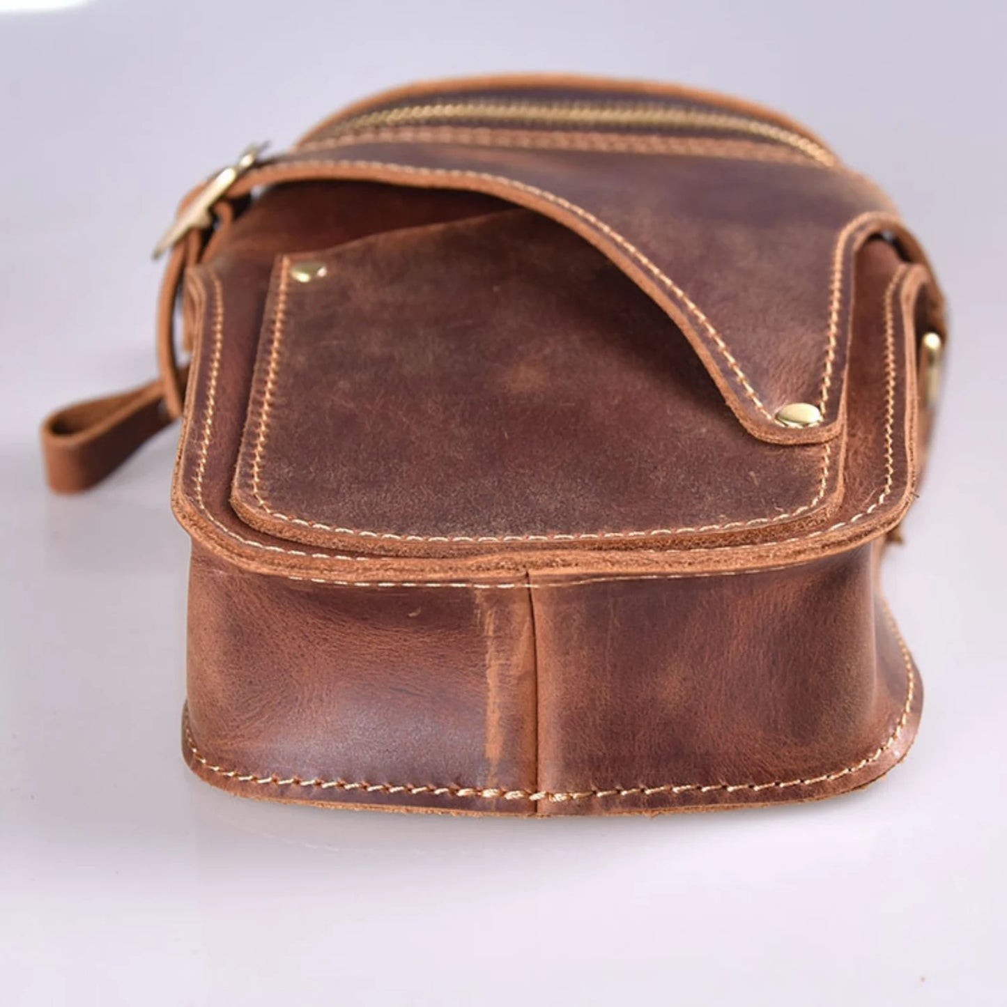 Genuine Leather Waist Belt Bag for Men Pouch