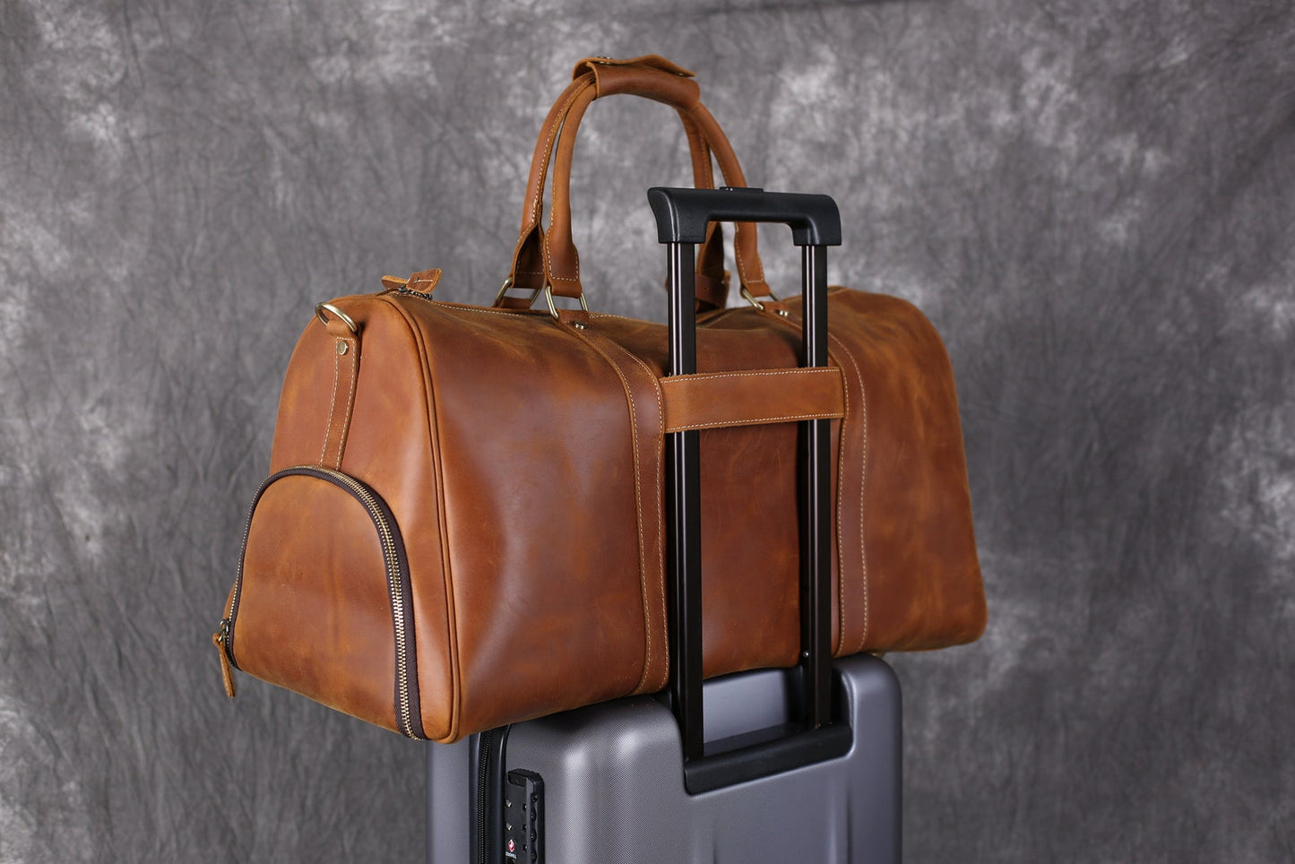Genuine Leather Weekender Duffle Bag